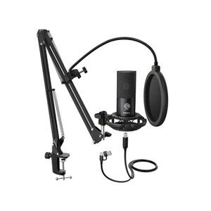 USB Condenser Microphone Kit PC Recording with Boom Arm